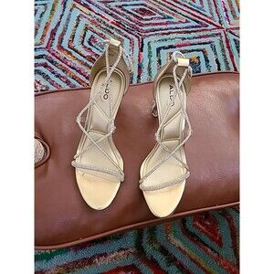 Aldo Gold Tie Up Your Leg  Heels, Sz. 8 Prom. Wedding Graduation Formal